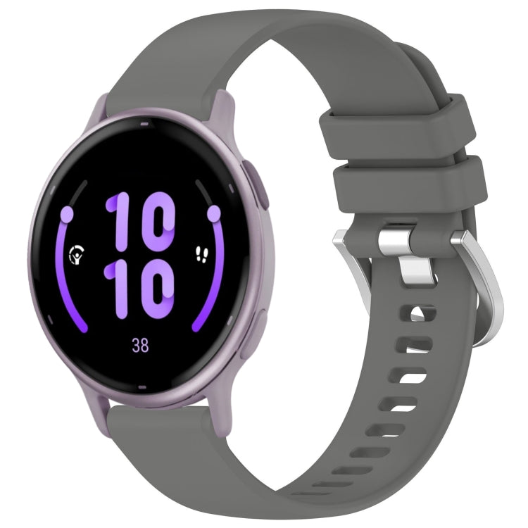 Compatible with Garmin Vivoactive 5 Liquid Glossy Silver Buckle Silicone Watch Band(Gray) - Watch Bands by PMC TechLife | Online Shopping South Africa | PMC TechLife | Buy Now Pay Later Mobicred