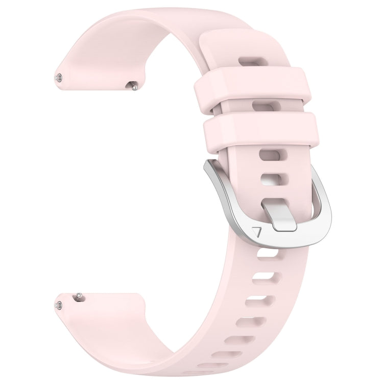 Compatible with Garmin Active5 Liquid Glossy Silver Buckle Silicone Watch Band(Pink) - Watch Bands by PMC TechLife | Online Shopping South Africa | PMC TechLife | Buy Now Pay Later Mobicred