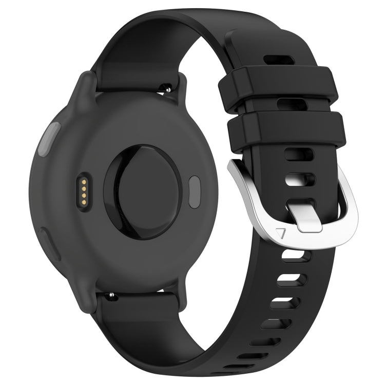 Compatible with Garmin VivoMove Trend Liquid Glossy Silver Buckle Silicone Watch Band(Black) - free shipping - PMC TechLife - Order now!