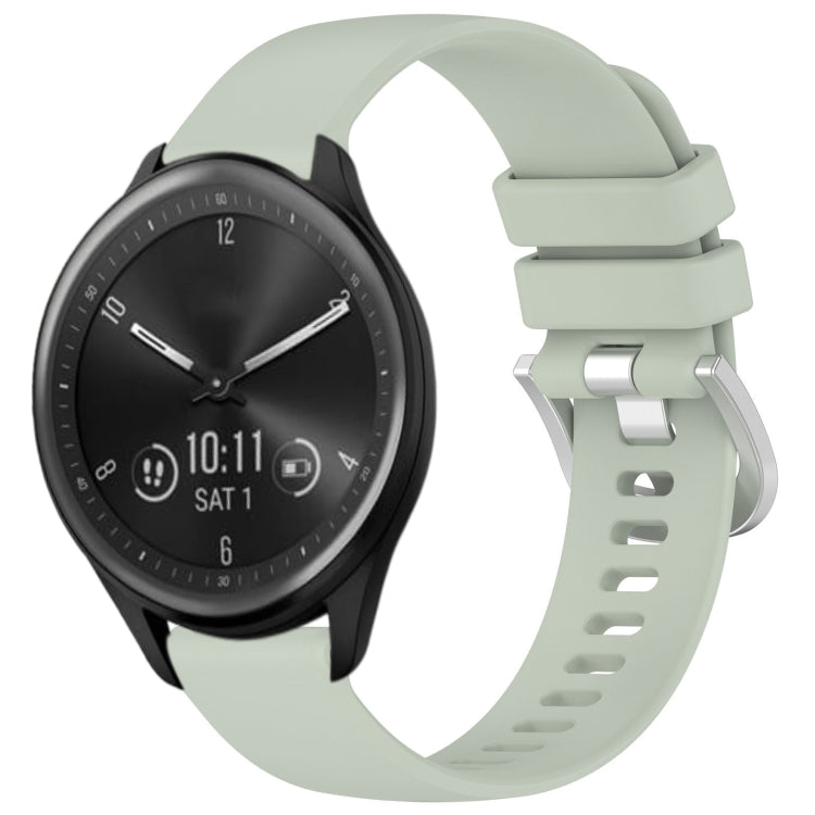 Compatible with Garmin Vivomove Sport Liquid Glossy Silver Buckle Silicone Watch Band(Green) - free shipping - PMC TechLife - Order now!