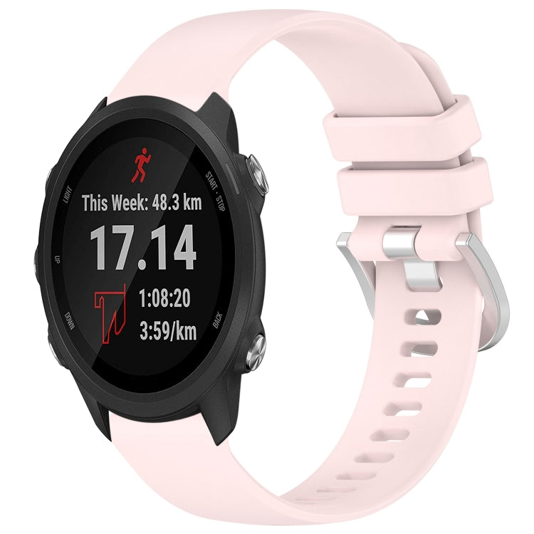 Compatible with Garmin Compatible witherunner245 / 245 Music Liquid Glossy Silver Buckle Silicone Watch Band(Pink) - Watch Bands by PMC TechLife | Online Shopping South Africa | PMC TechLife | Buy Now Pay Later Mobicred