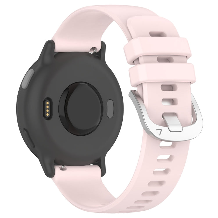Compatible with Garmin Compatible witherunner245 / 245 Music Liquid Glossy Silver Buckle Silicone Watch Band(Pink) - Watch Bands by PMC TechLife | Online Shopping South Africa | PMC TechLife | Buy Now Pay Later Mobicred