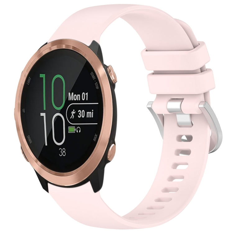 Compatible with Garmin Compatible witherunner 645 / 645 Music Liquid Glossy Silver Buckle Silicone Watch Band(Pink) - Watch Bands by PMC TechLife | Online Shopping South Africa | PMC TechLife | Buy Now Pay Later Mobicred