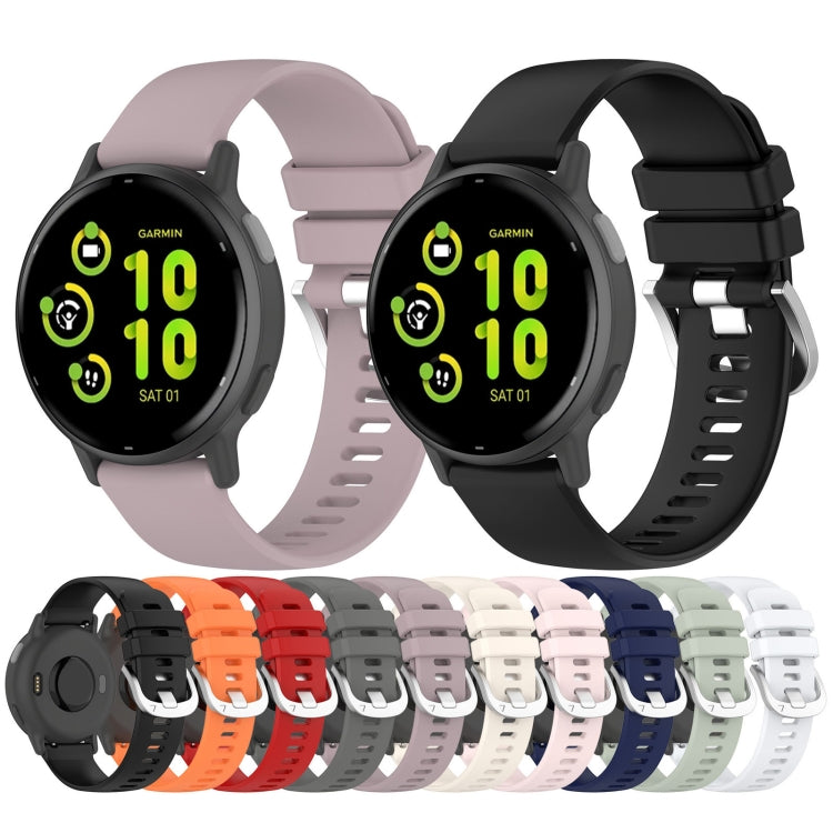 Compatible with Garmin Vivoactive3 / 3 Music Liquid Glossy Silver Buckle Silicone Watch Band(White) - Watch Bands by PMC TechLife | Online Shopping South Africa | PMC TechLife | Buy Now Pay Later Mobicred