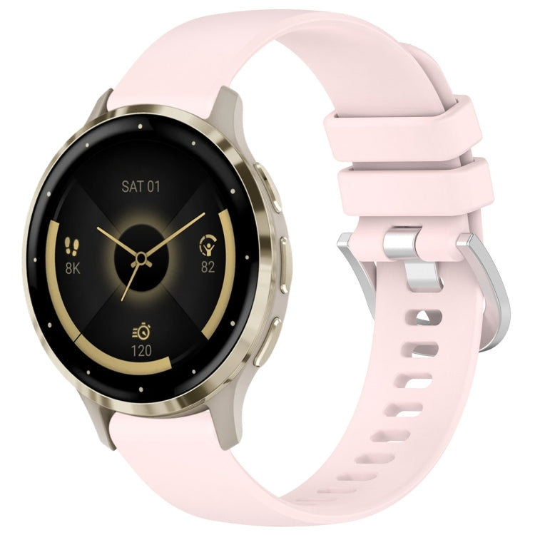 Compatible with Garmin Venu 3S Liquid Glossy Silver Buckle Silicone Watch Band(Pink) - Watch Bands by PMC TechLife | Online Shopping South Africa | PMC TechLife | Buy Now Pay Later Mobicred