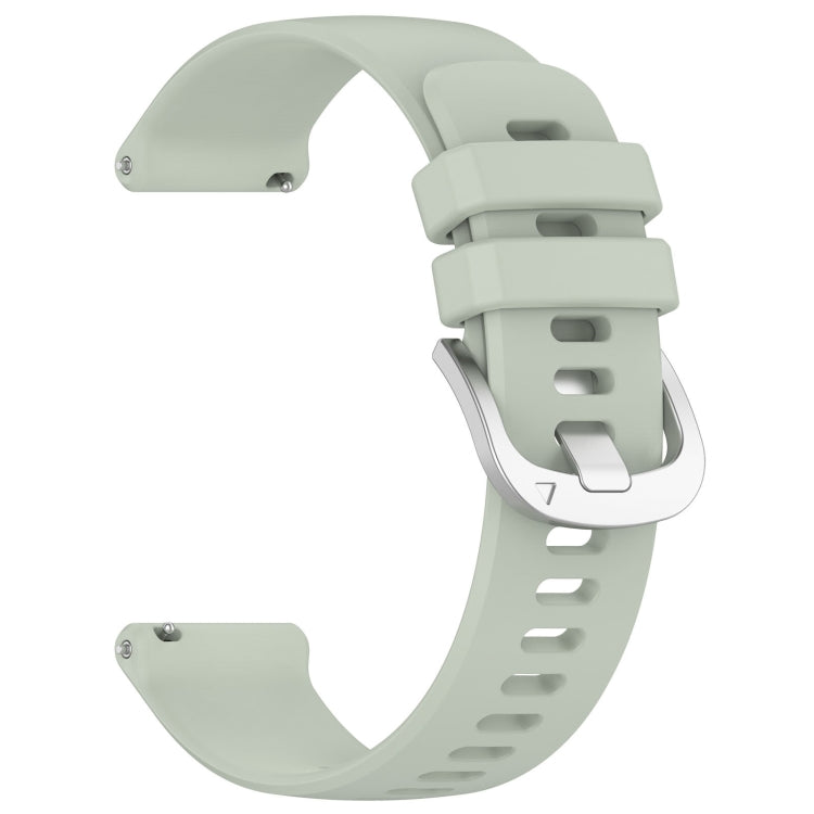 Compatible with Garmin Venu 3S Liquid Glossy Silver Buckle Silicone Watch Band(Green) - Watch Bands by PMC TechLife | Online Shopping South Africa | PMC TechLife | Buy Now Pay Later Mobicred