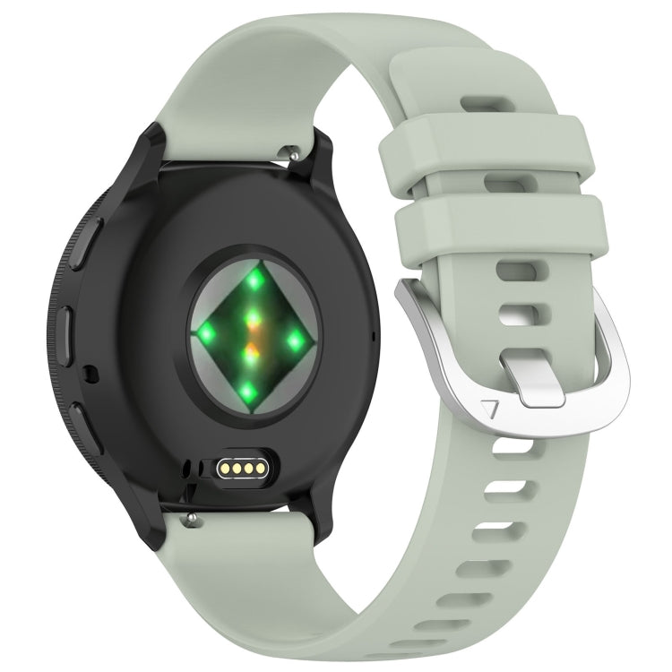 Compatible with Garmin Compatible witherunner 265S Liquid Glossy Silver Buckle Silicone Watch Band(Green) - Watch Bands by PMC TechLife | Online Shopping South Africa | PMC TechLife | Buy Now Pay Later Mobicred