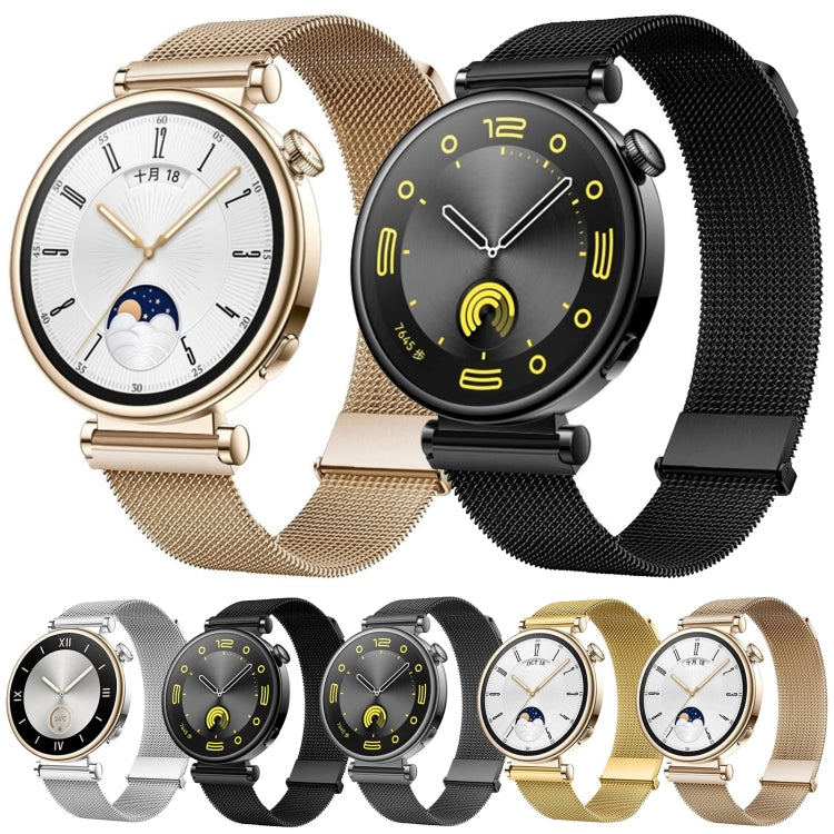 For Huawei Watch GT 4 41mm Milan Dual Mmagnetic Steel Mesh Watch Band(Gray) - Watch Bands by PMC TechLife | Online Shopping South Africa | PMC TechLife