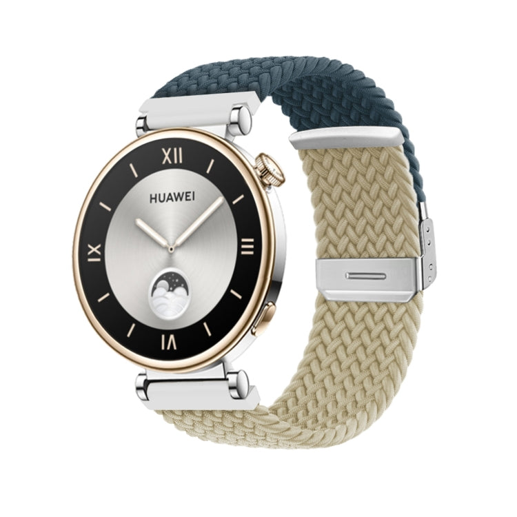 For Huawei Watch GT4 41mm Integrated Buckle Braided Nylon Watch Band(Deep Blue+Starlight) - Watch Bands by PMC TechLife | Online Shopping South Africa | PMC TechLife