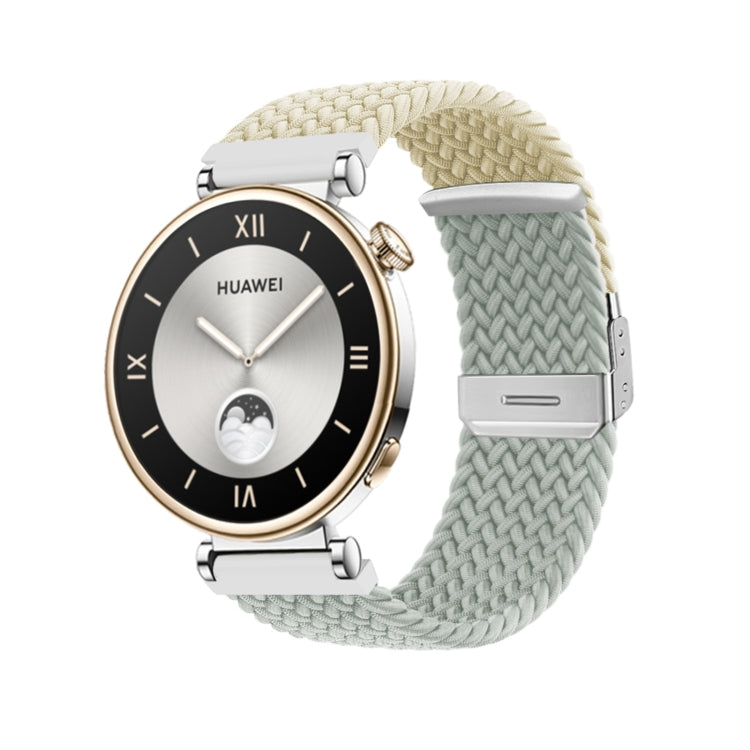 For Huawei Watch GT4 41mm Integrated Buckle Braided Nylon Watch Band(Starlight+Light Grey) - Watch Bands by PMC TechLife | Online Shopping South Africa | PMC TechLife