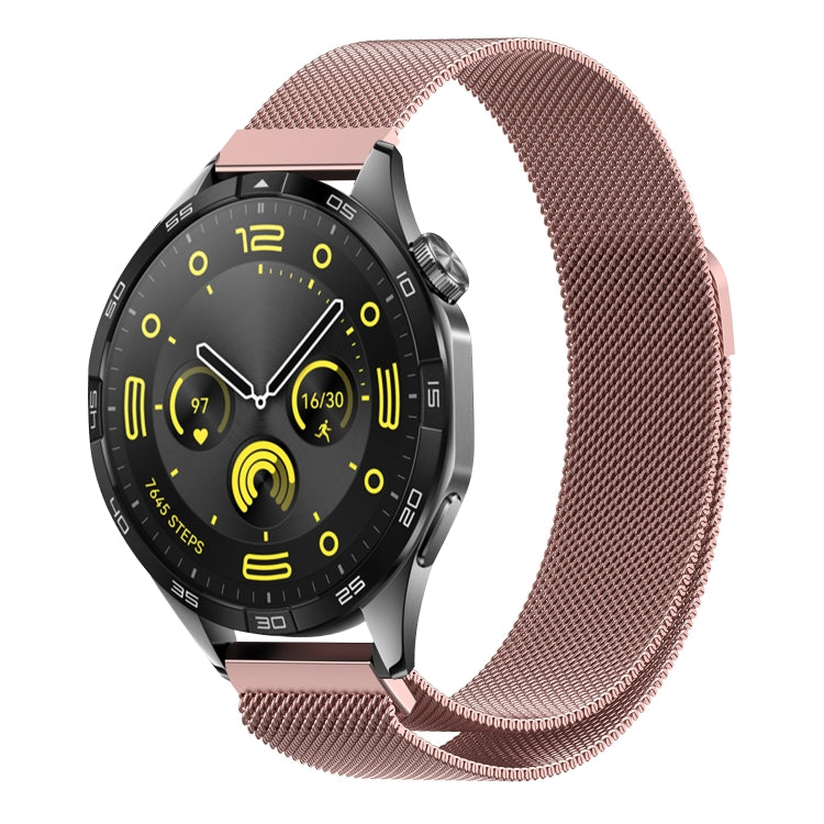 For Huawei Watch GT4 46mm Milan Magnetic Steel Mesh Watch Band(Pink) - Watch Bands by PMC TechLife | Online Shopping South Africa | PMC TechLife