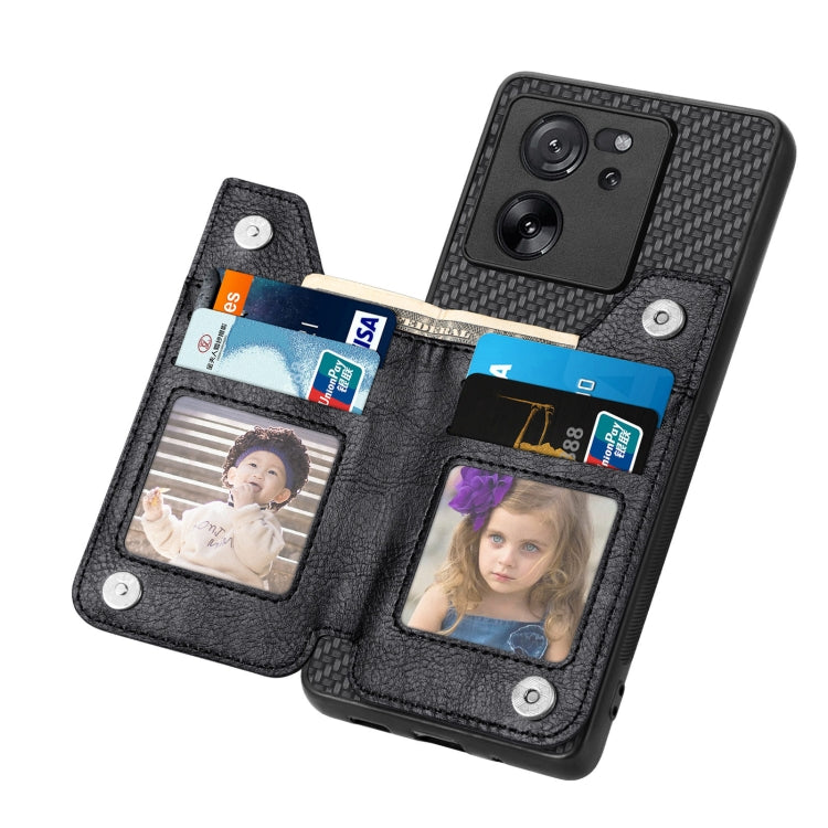 For Xiaomi 13T / 13T Pro Carbon Fiber Flip Zipper Wallet Phone Case(Black) - free shipping - PMC TechLife - Order now!
