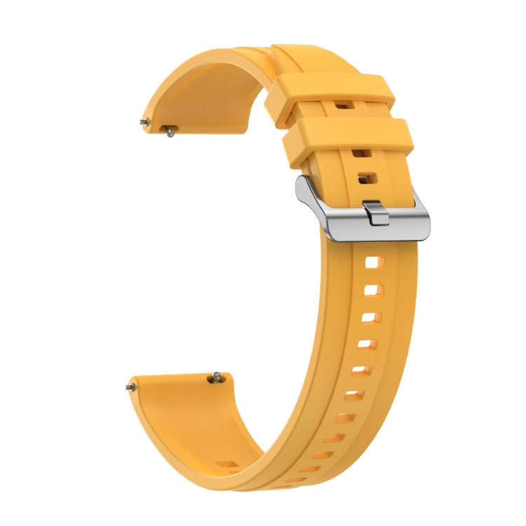 For Huawei Watch GT3 SE / Watch Buds Tire Pattern Silver Buckle Silicone Watch Band(Yellow) - Watch Bands by PMC TechLife | Online Shopping South Africa | PMC TechLife