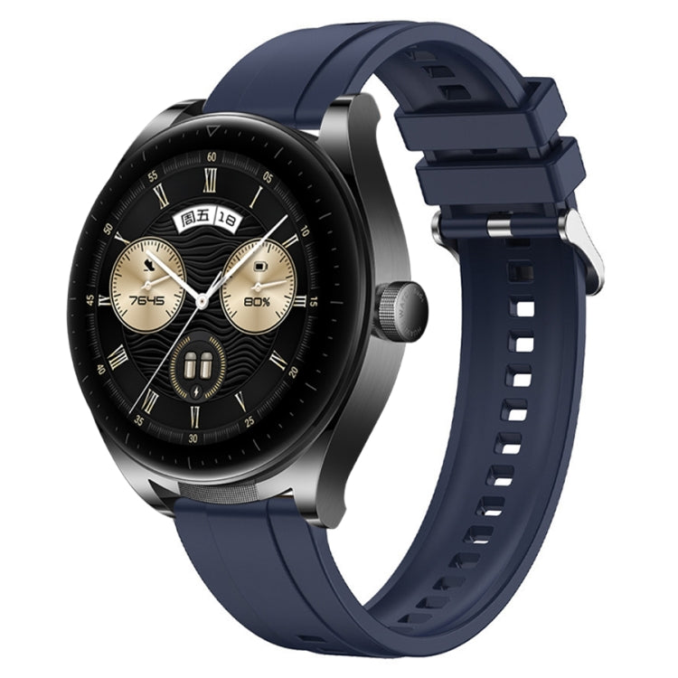 For Huawei Watch GT3 SE / Watch Buds Tire Pattern Silver Buckle Silicone Watch Band(Midnight Blue) - Watch Bands by PMC TechLife | Online Shopping South Africa | PMC TechLife