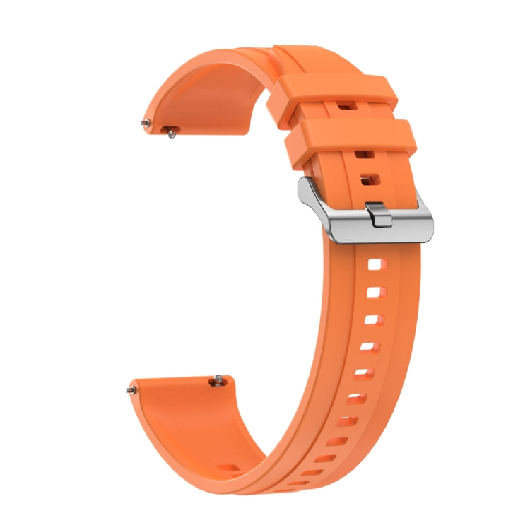 For Huawei Watch 3 / 3 Pro Tire Pattern Silver Buckle Silicone Watch Band(Orange) - Watch Bands by PMC TechLife | Online Shopping South Africa | PMC TechLife
