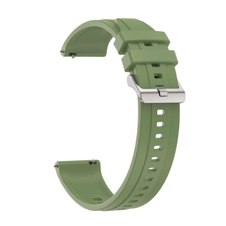 For Huawei Watch 3 / 3 Pro Tire Pattern Silver Buckle Silicone Watch Band(Green) - Watch Bands by PMC TechLife | Online Shopping South Africa | PMC TechLife