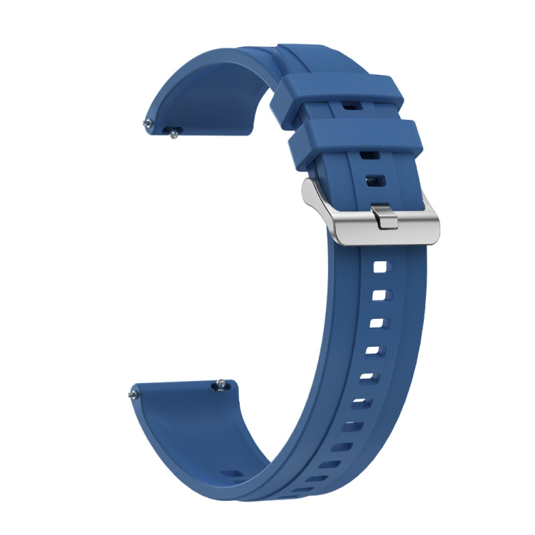For Huawei Watch GT2 Pro / GT 2e / GT2 46mm Tire Pattern Silver Buckle Silicone Watch Band(Blue) - Watch Bands by PMC TechLife | Online Shopping South Africa | PMC TechLife