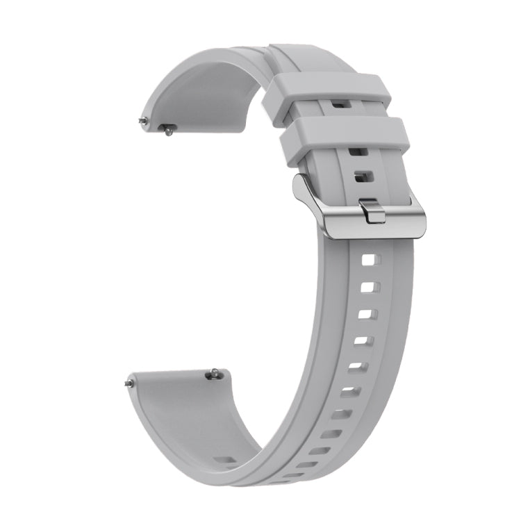 For Huawei Watch GT 42mm / 46mm Tire Pattern Silver Buckle Silicone Watch Band(Light Gray) - Watch Bands by PMC TechLife | Online Shopping South Africa | PMC TechLife