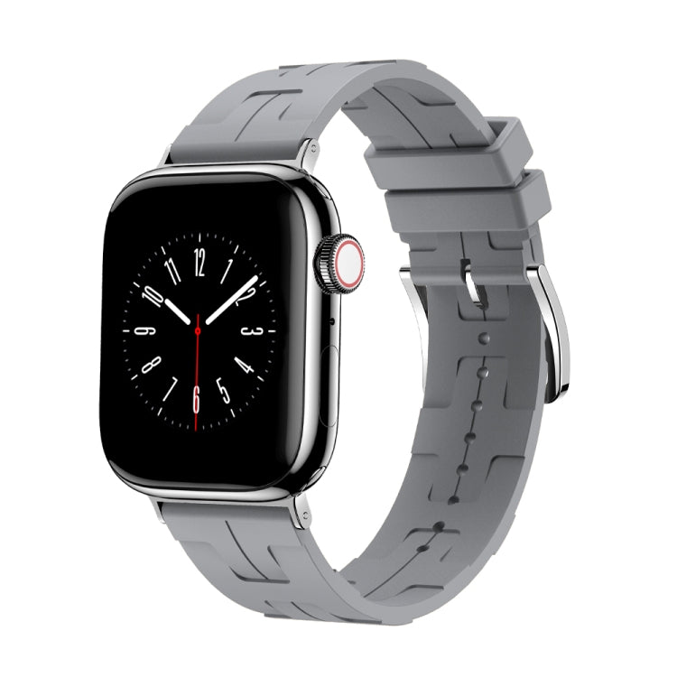 For Apple Watch Series 8 45mm H Texture Soft Silicone Buckle Watch Band(Gray) - free shipping - PMC TechLife - Order now!