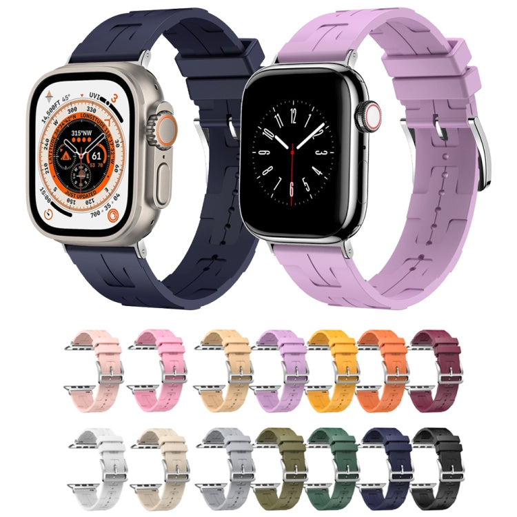 For Apple Watch Series 8 41mm H Texture Soft Silicone Buckle Watch Band(Purple) - free shipping - PMC TechLife - Order now!