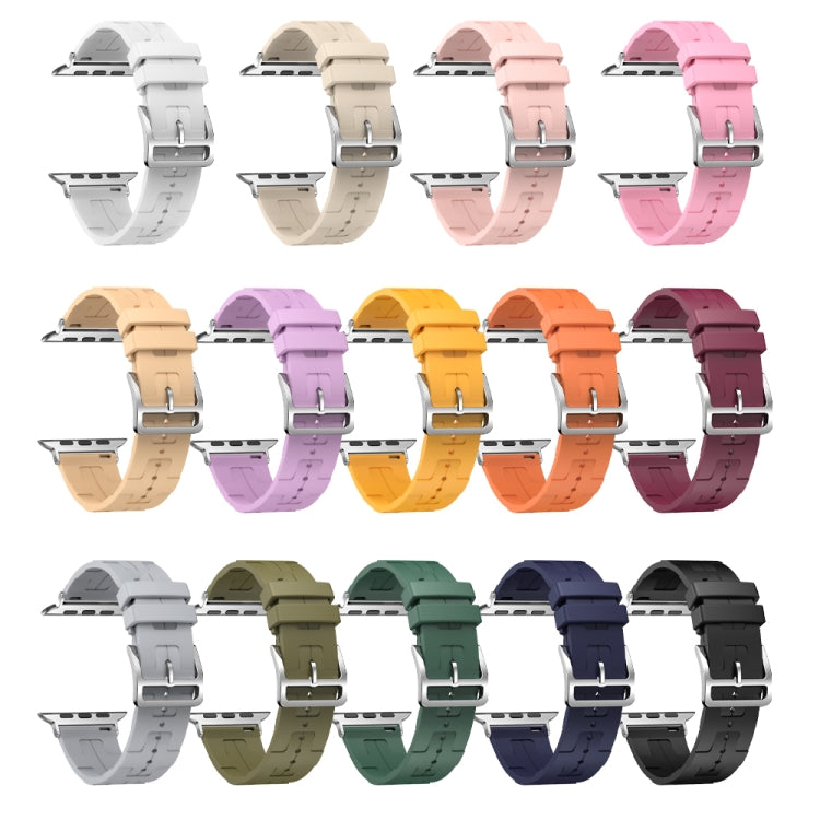For Apple Watch SE 2023 44mm H Texture Soft Silicone Buckle Watch Band(Purple) - free shipping - PMC TechLife - Order now!