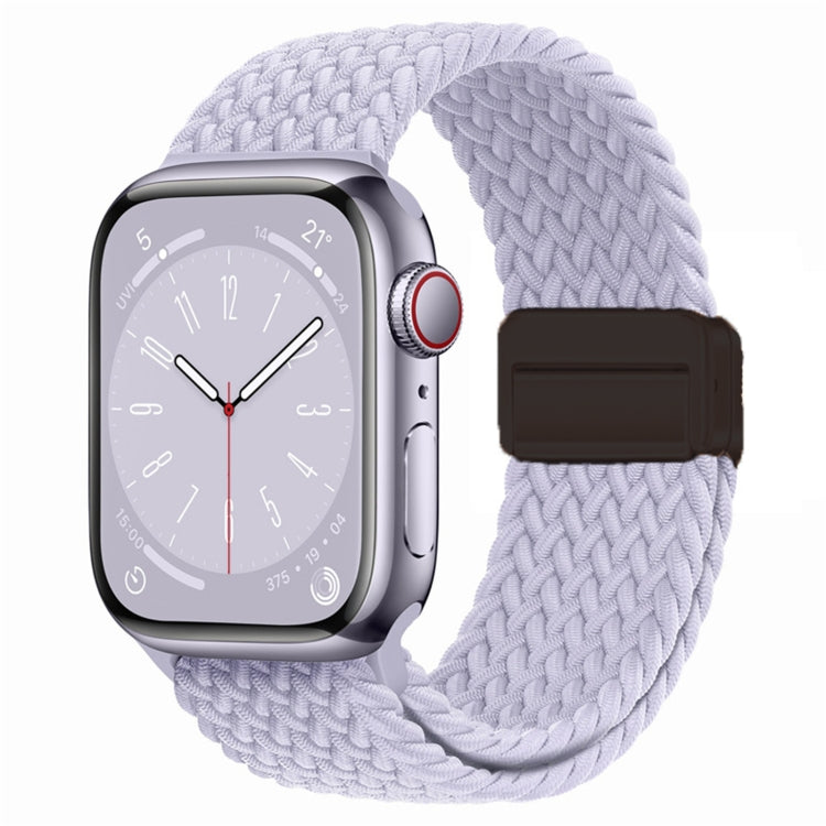 For Apple Watch Series 9 45mm Nylon Woven Magnetic Fold Buckle Watch Band(Misty Purple) - Watch Bands by PMC TechLife | Online Shopping South Africa | PMC TechLife