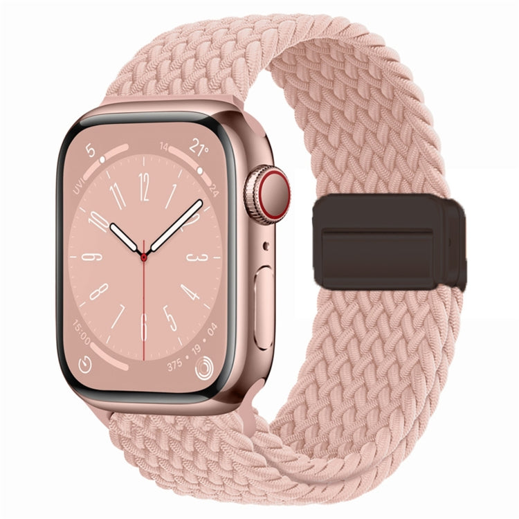 For Apple Watch SE 2022 44mm Nylon Woven Magnetic Fold Buckle Watch Band(Milk Tea Color) - Watch Bands by PMC TechLife | Online Shopping South Africa | PMC TechLife