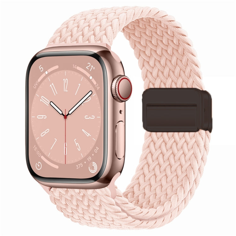 For Apple Watch Series 7 45mm Nylon Woven Magnetic Fold Buckle Watch Band(Pink) - Watch Bands by PMC TechLife | Online Shopping South Africa | PMC TechLife