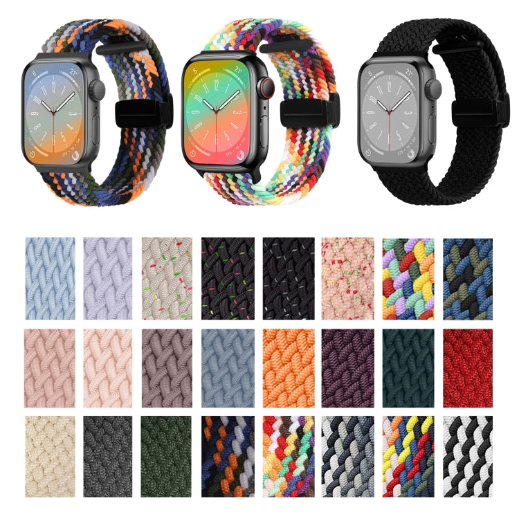 For Apple Watch Series 4 44mm Nylon Woven Magnetic Fold Buckle Watch Band(Crimson Cherry) - Watch Bands by PMC TechLife | Online Shopping South Africa | PMC TechLife