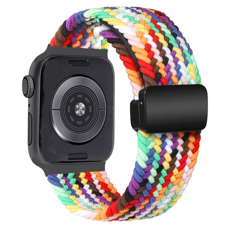For Apple Watch Series 7 41mm Nylon Woven Magnetic Fold Buckle Watch Band(Starlight Color) - Watch Bands by PMC TechLife | Online Shopping South Africa | PMC TechLife