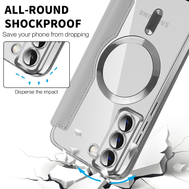 For Samsung Galaxy S22 5G Shield MagSafe RFID Anti-theft Leather Phone Case(Brown) - free shipping - PMC TechLife - Order now!