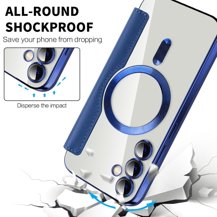 For Samsung Galaxy S23 FE 5G MagSafe Magnetic RFID Anti-theft Leather Phone Case(Dark Blue) - Galaxy S23 FE 5G Cases by PMC TechLife | Online Shopping South Africa | PMC TechLife