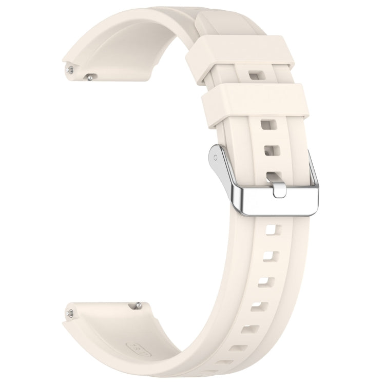 For Huawei Watch GT4 41mm Official Steps Style Silver Buckle Silicone Watch Band(Starlight Color) - Watch Bands by PMC TechLife | Online Shopping South Africa | PMC TechLife
