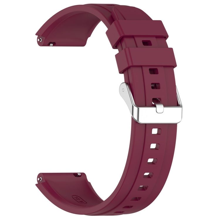 For Huawei Watch GT4 41mm Official Steps Style Silver Buckle Silicone Watch Band(Wine Red) - Watch Bands by PMC TechLife | Online Shopping South Africa | PMC TechLife