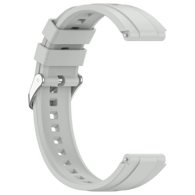 For Huawei Watch GT4 41mm Official Steps Style Silver Buckle Silicone Watch Band(Gray) - Watch Bands by PMC TechLife | Online Shopping South Africa | PMC TechLife