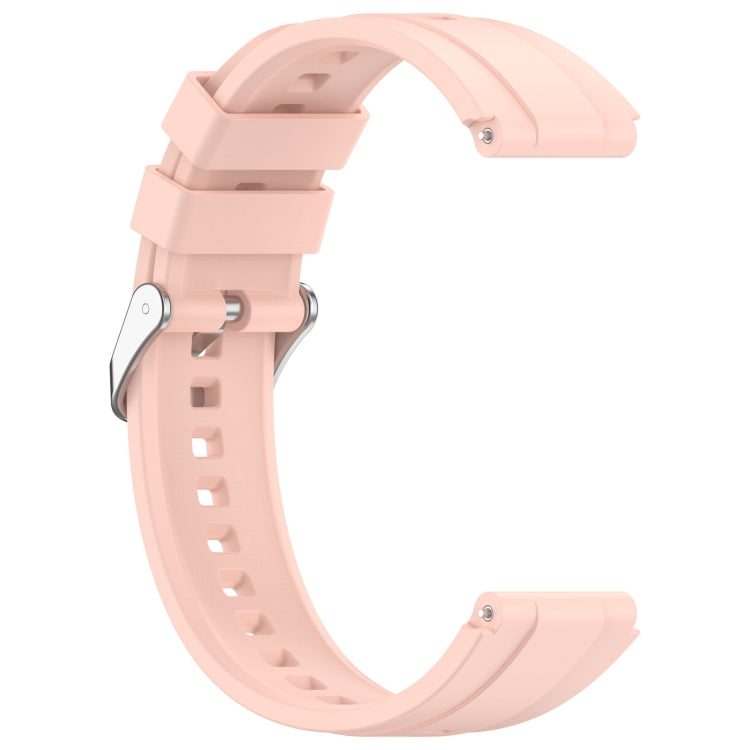 For Huawei Watch GT4 41mm Official Steps Style Silver Buckle Silicone Watch Band(Pink) - Watch Bands by PMC TechLife | Online Shopping South Africa | PMC TechLife