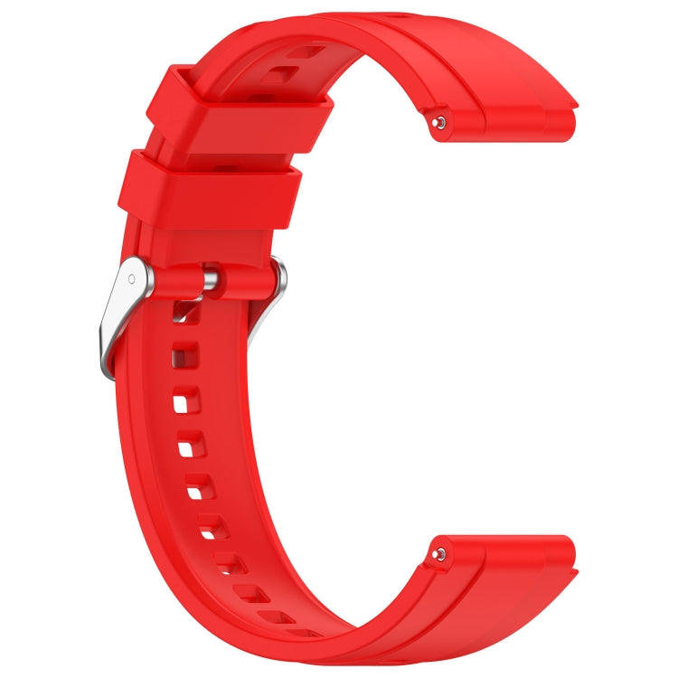 For Huawei Watch GT4 46mm Official Steps Style Silver Buckle Silicone Watch Band(Red) - Watch Bands by PMC TechLife | Online Shopping South Africa | PMC TechLife