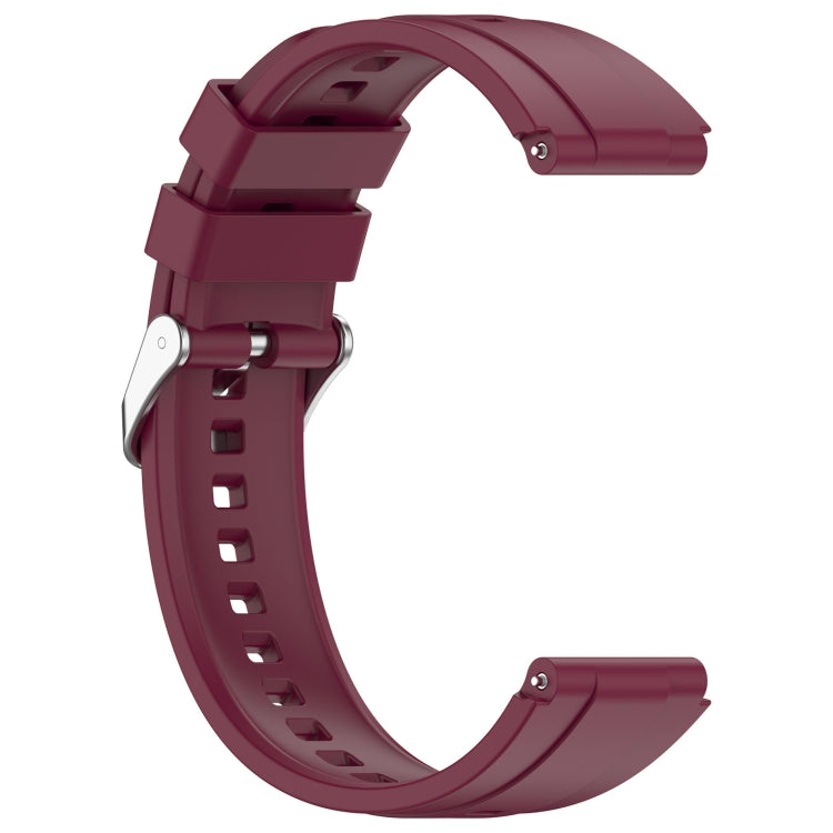 For Huawei Watch GT4 46mm Official Steps Style Silver Buckle Silicone Watch Band(Wine Red) - Watch Bands by PMC TechLife | Online Shopping South Africa | PMC TechLife
