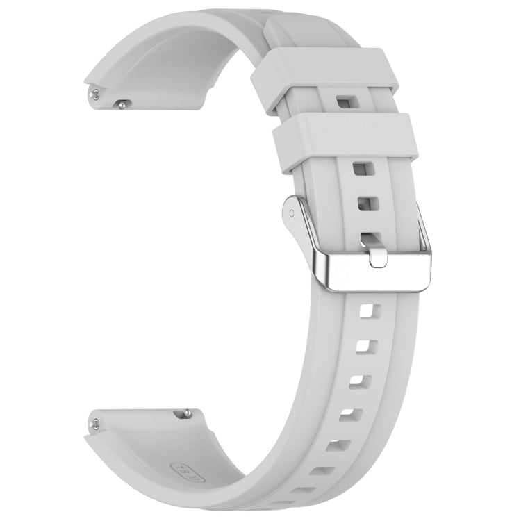 For Huawei Watch GT4 46mm Official Steps Style Silver Buckle Silicone Watch Band(Gray) - Watch Bands by PMC TechLife | Online Shopping South Africa | PMC TechLife
