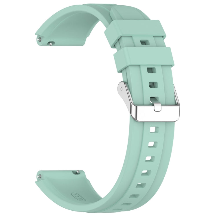 For Huawei Watch GT4 46mm Official Steps Style Silver Buckle Silicone Watch Band(Green) - Watch Bands by PMC TechLife | Online Shopping South Africa | PMC TechLife