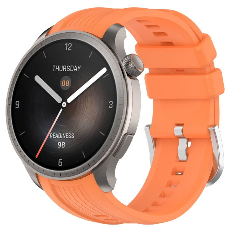 For Amazfit Balance A2286 Vertical Texture Silicone Watch Band(Orange) - Watch Bands by PMC TechLife | Online Shopping South Africa | PMC TechLife