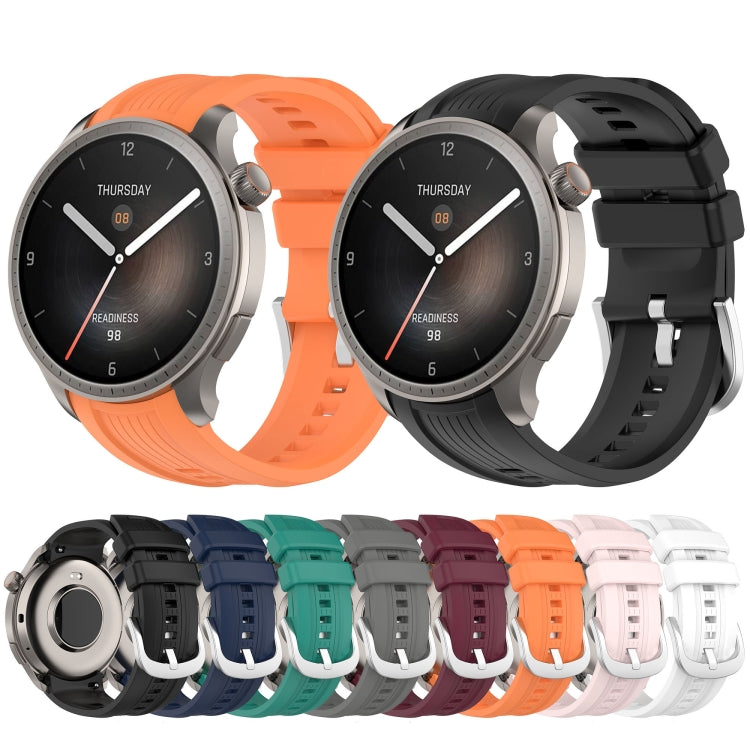 For Amazfit Balance A2286 Vertical Texture Silicone Watch Band(White) - Watch Bands by PMC TechLife | Online Shopping South Africa | PMC TechLife