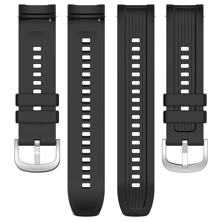 For Amazfit Balance A2286 Vertical Texture Silicone Watch Band(Black) - Watch Bands by PMC TechLife | Online Shopping South Africa | PMC TechLife