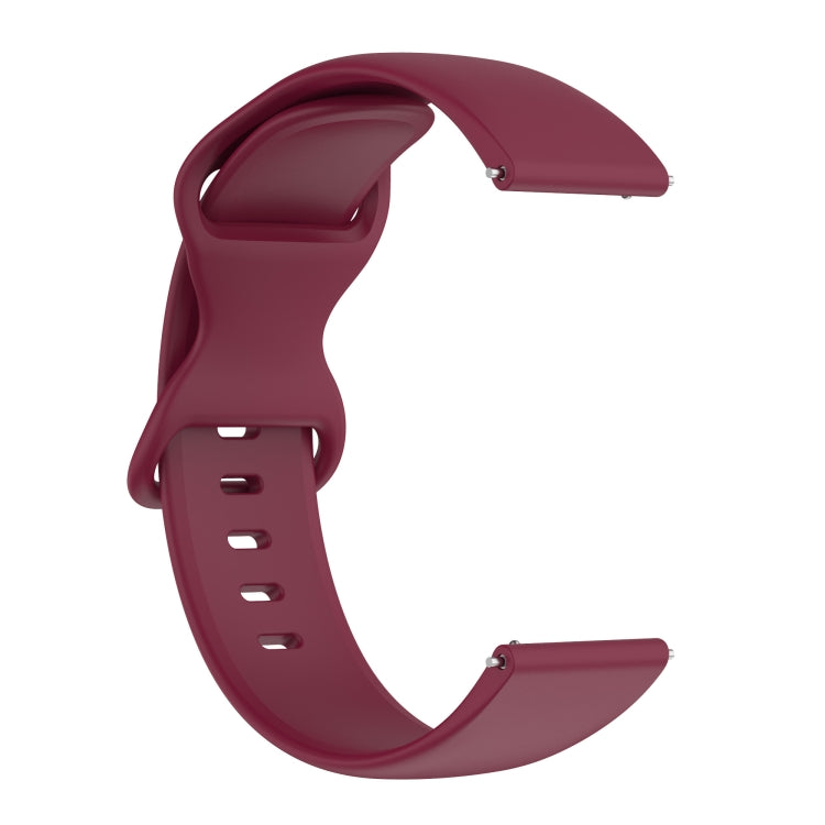 For Amazfit Active L Butterfly 8-shaped Buckle Silicone Watch Band(Wine) - Watch Bands by PMC TechLife | Online Shopping South Africa | PMC TechLife