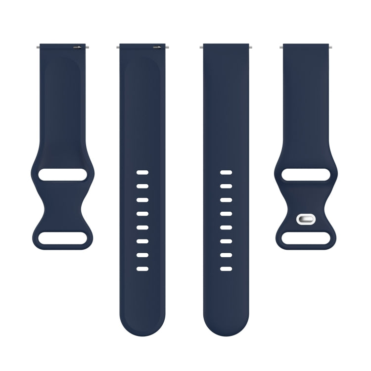 For Amazfit Active L Butterfly 8-shaped Buckle Silicone Watch Band(Navy Blue) - Watch Bands by PMC TechLife | Online Shopping South Africa | PMC TechLife