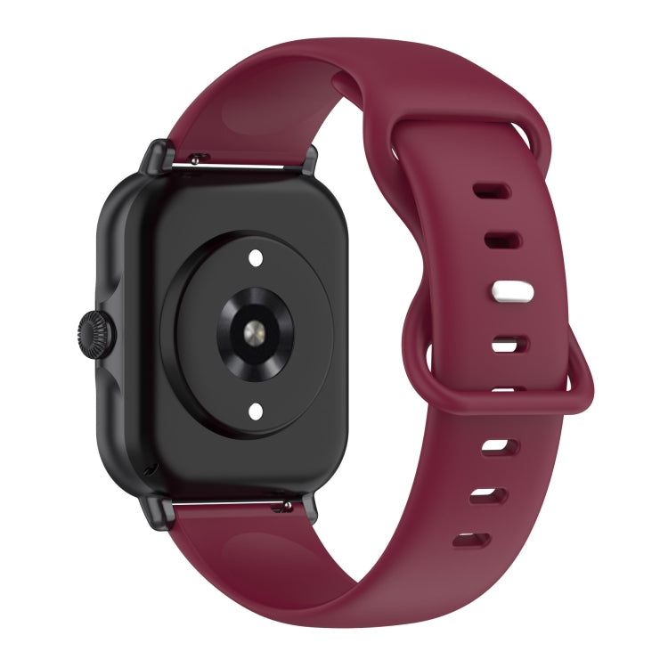 For Amazfit Active S Butterfly 8-shaped Buckle Silicone Watch Band(Wine) - Watch Bands by PMC TechLife | Online Shopping South Africa | PMC TechLife