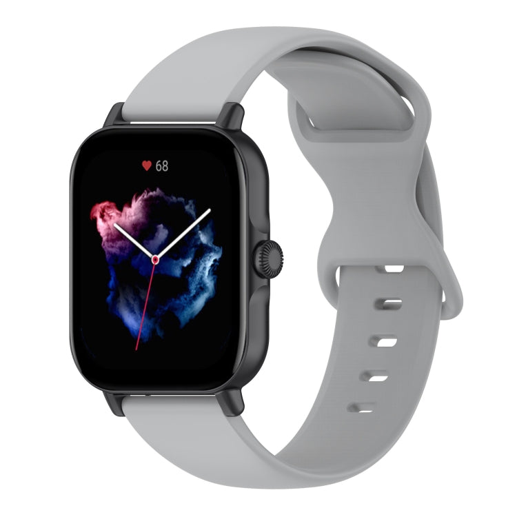 For Amazfit Active S Butterfly 8-shaped Buckle Silicone Watch Band(Grey) - Watch Bands by PMC TechLife | Online Shopping South Africa | PMC TechLife