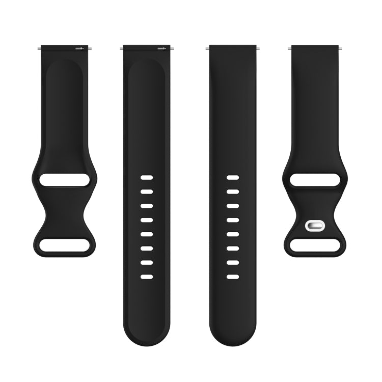 For Amazfit Active S Butterfly 8-shaped Buckle Silicone Watch Band(Black) - Watch Bands by PMC TechLife | Online Shopping South Africa | PMC TechLife