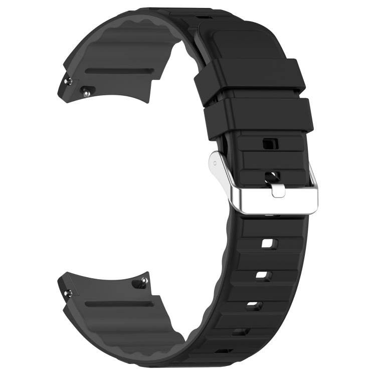 For Samsung Galaxy Watch 6 Two Color Horizontal Silicone Watch Band(Black Grey) - Watch Bands by PMC TechLife | Online Shopping South Africa | PMC TechLife
