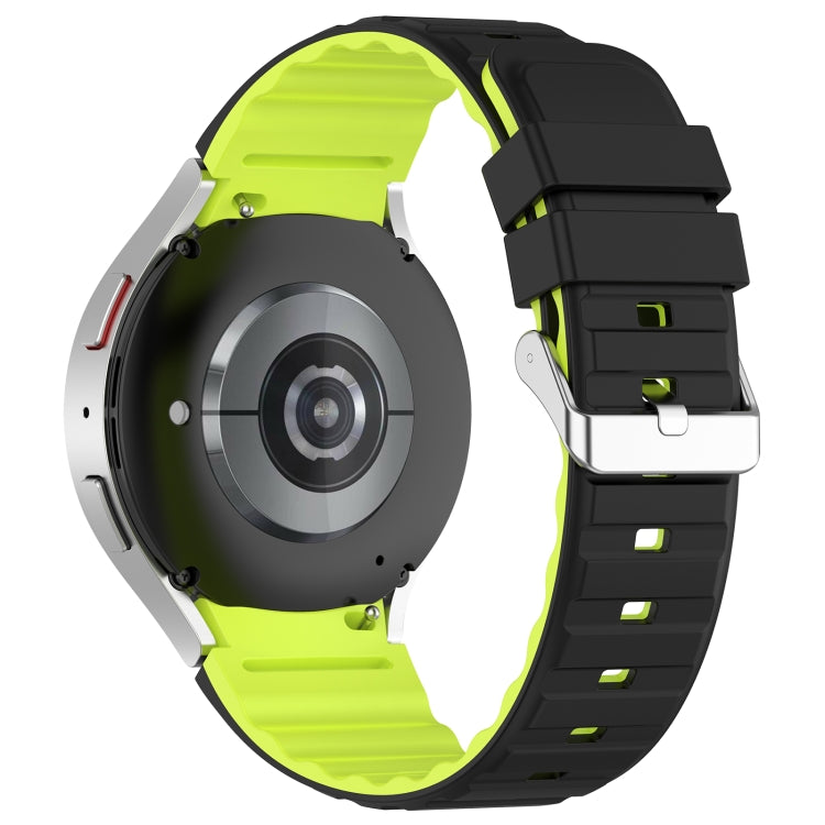 For Samsung Galaxy Watch 5 Pro Two Color Horizontal Silicone Watch Band(Black Green) - Watch Bands by PMC TechLife | Online Shopping South Africa | PMC TechLife